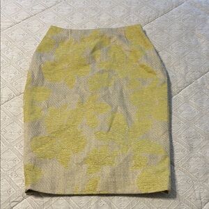 The Limited Yellow Floral Pencil Skirt